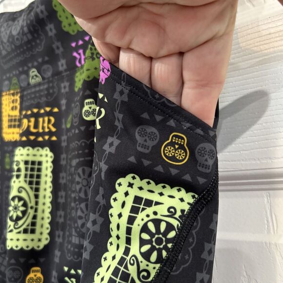 Under Armour Women's L Day of The Dead Training Tights Bike Shorts Pockets - Picture 4 of 9